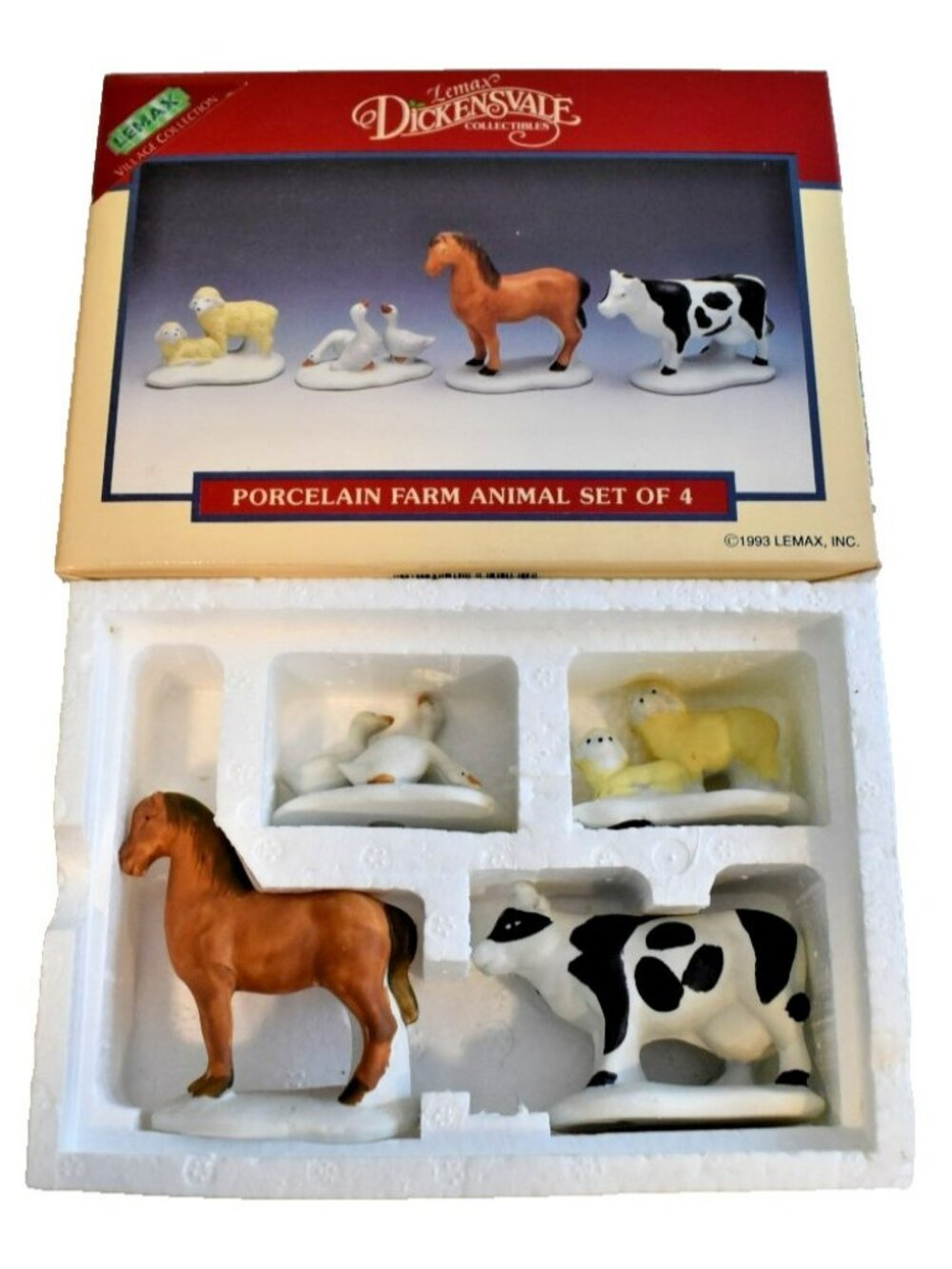 Vintage 1993 Lemax Village Collection - Set of 4 Farm Animals A-5321